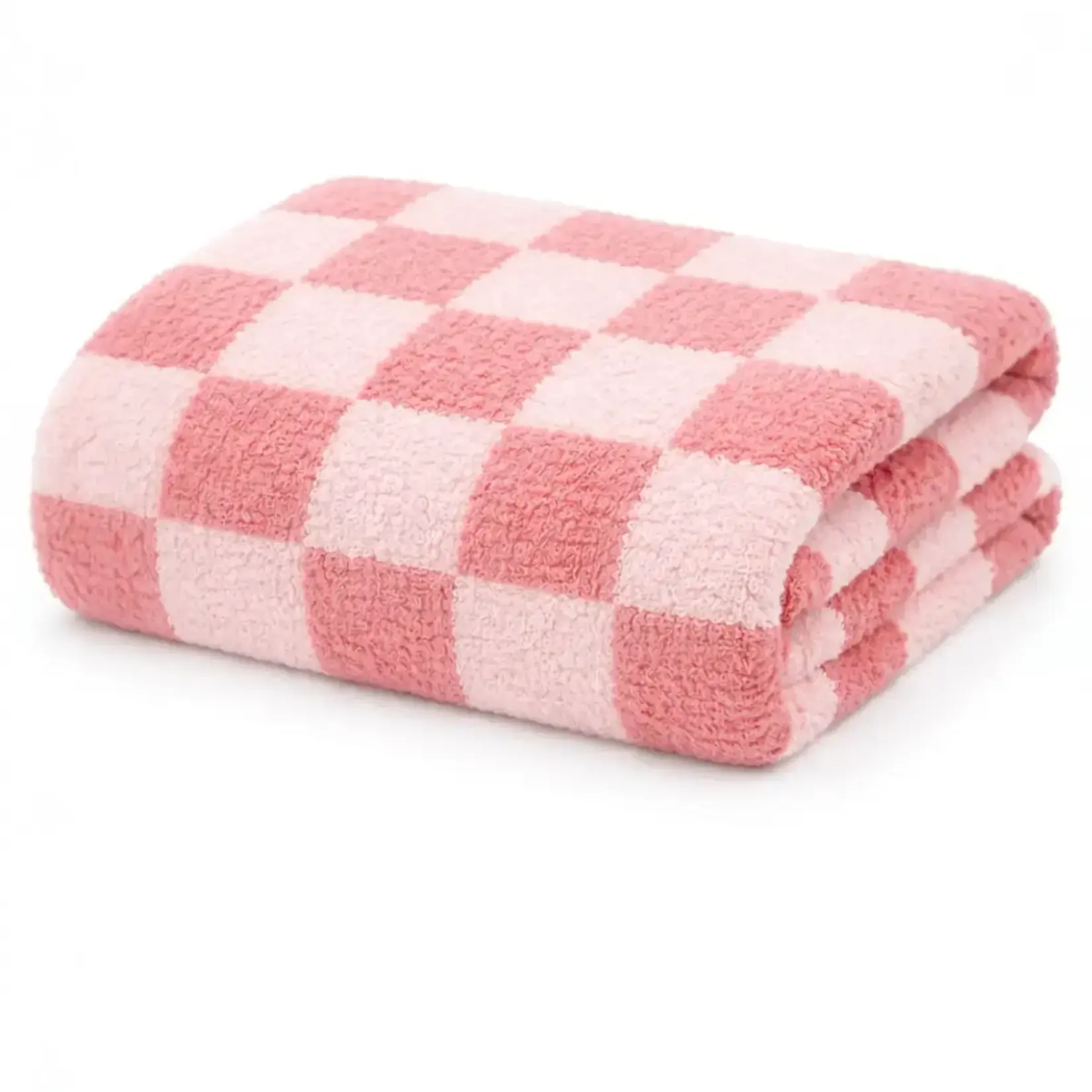 SpearmintLOVE Phufy Bliss Checkerboard Blanket - Strawberry/Carnation