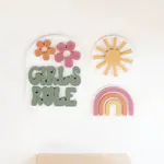 Macy Mae Dollhouse Designs Dollhouse Girls Rule + Sun + Rainbow | Wall Decor Set