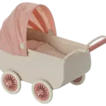 Maileg Pram, Mouse - Coral