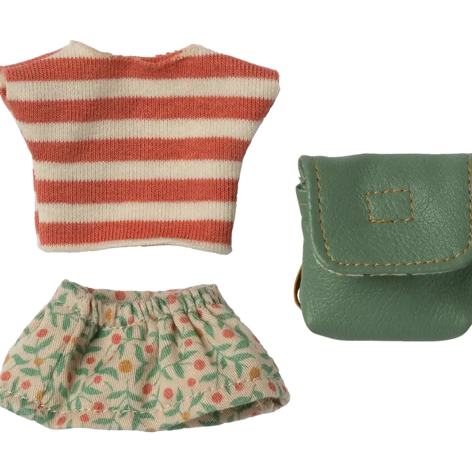 Maileg Clothes and Bag, Big Sister Mouse - Green