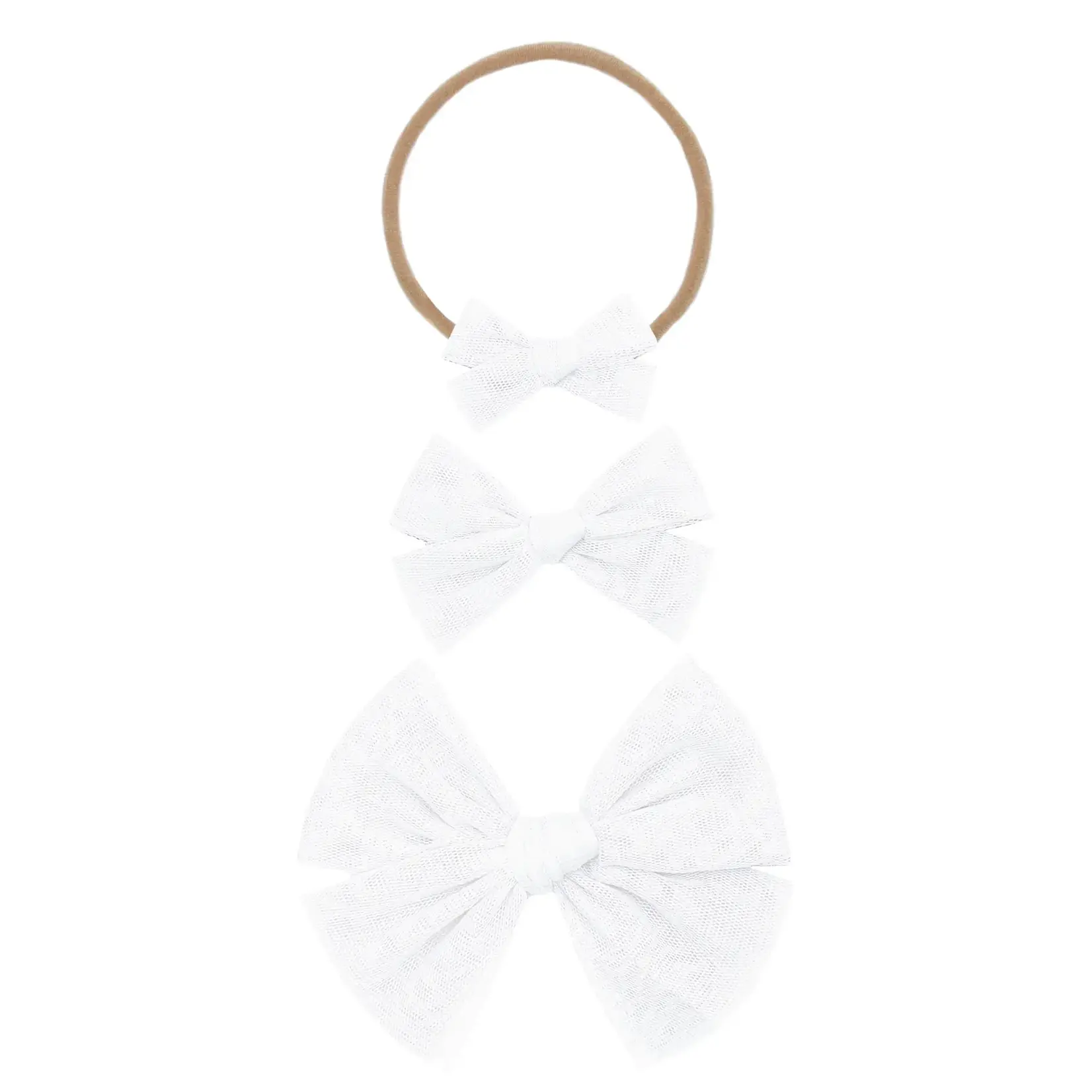Lou Lou and Company Tulle Bow Headband | Medium White