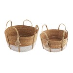 Mud Pie Seagrass Tassel Basket  Small