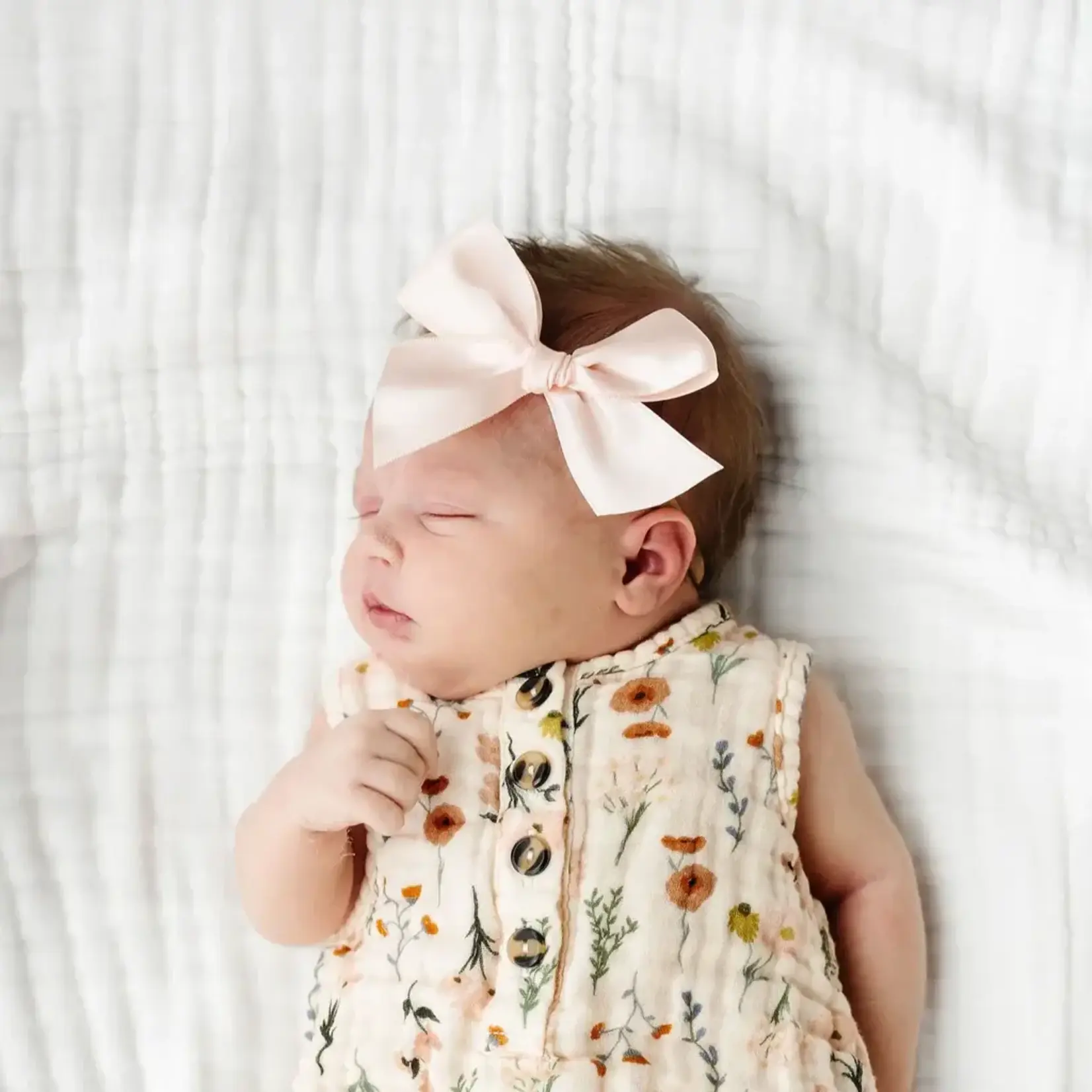 Lou Lou and Company Satin Bow Headband - Large Blush