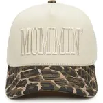 Kicks and Giggles Two Tone Embroidered Cap: Mommin - Leopard/Beige