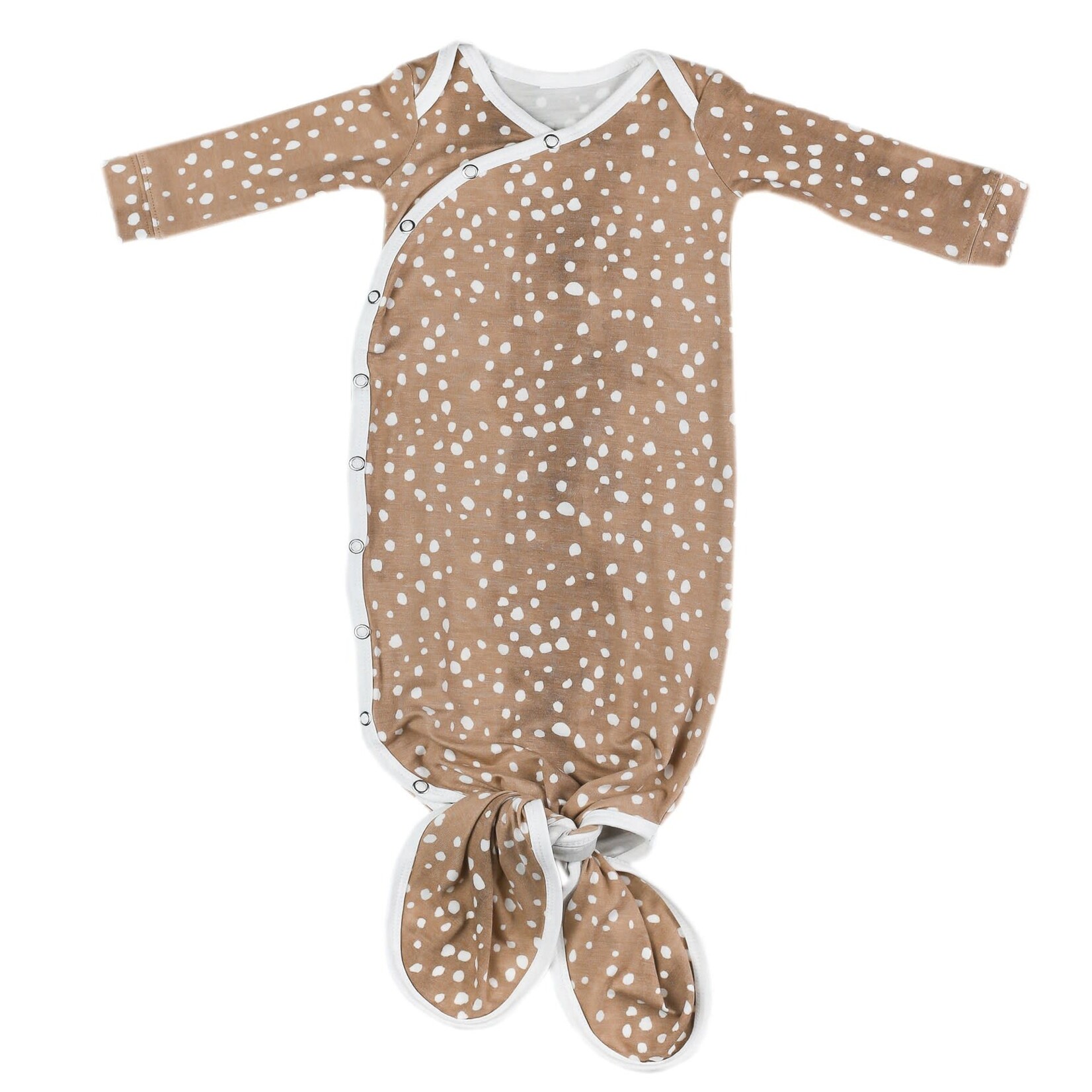 Copper Pearl Newborn Knotted Gown - Fawn