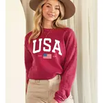Oat Collective Sweatshirt | USA Est 1776 | Vintage Cranberry