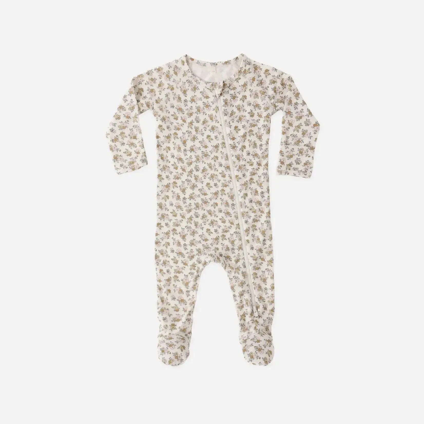 Quincy Mae Bamboo Zip Footie - Wildflower