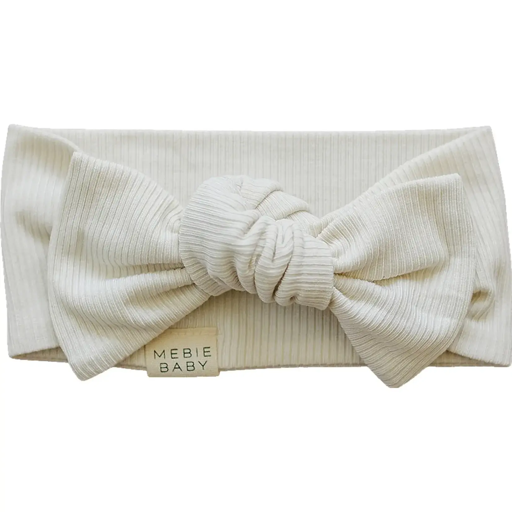 Mebie Baby Head Wrap | Cream Ribbed Bamboo