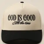 Fashion City Trucker Cap | God Is Good Beige/Black
