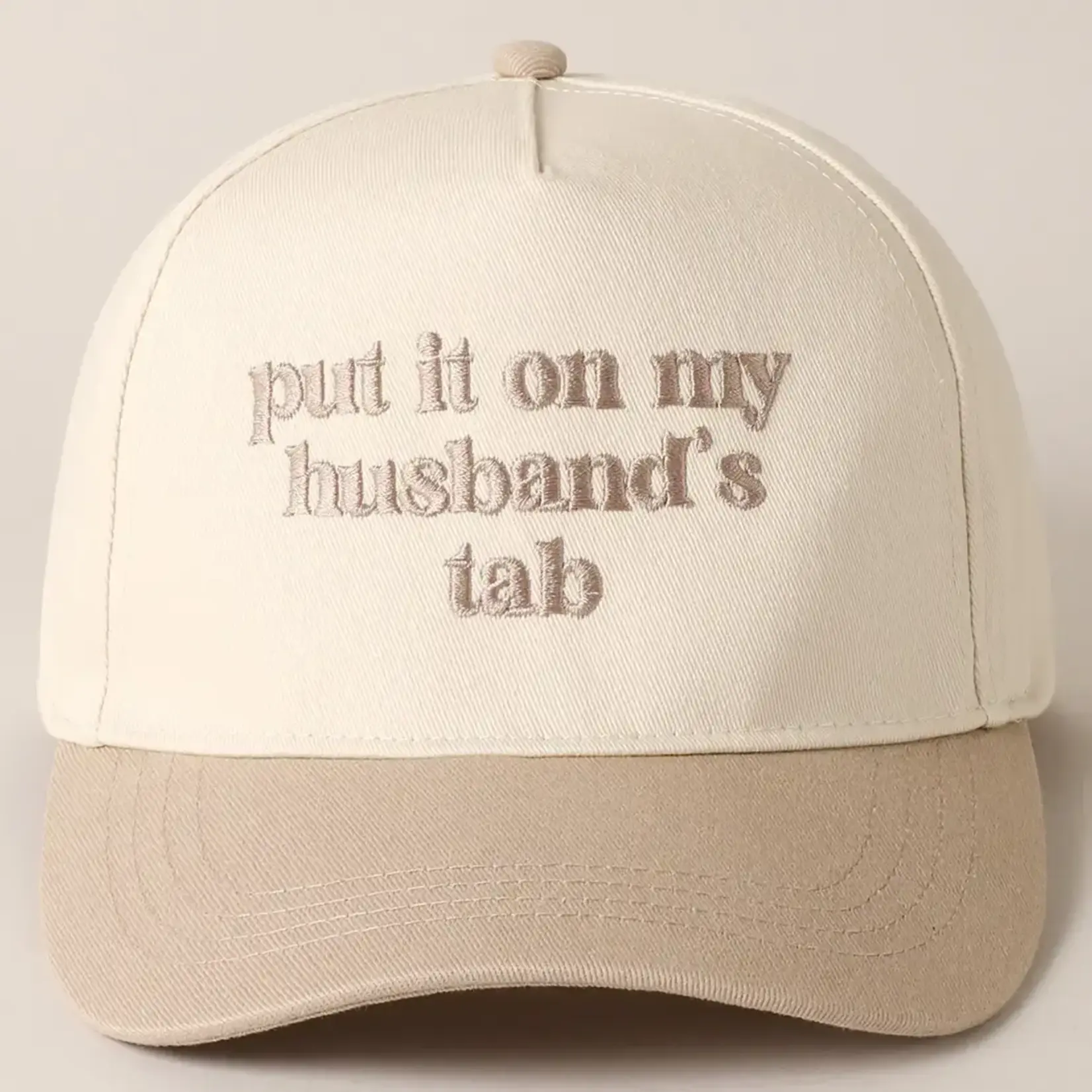 Kicks and Giggles Put It On My Husband's Tab Beige/Beige