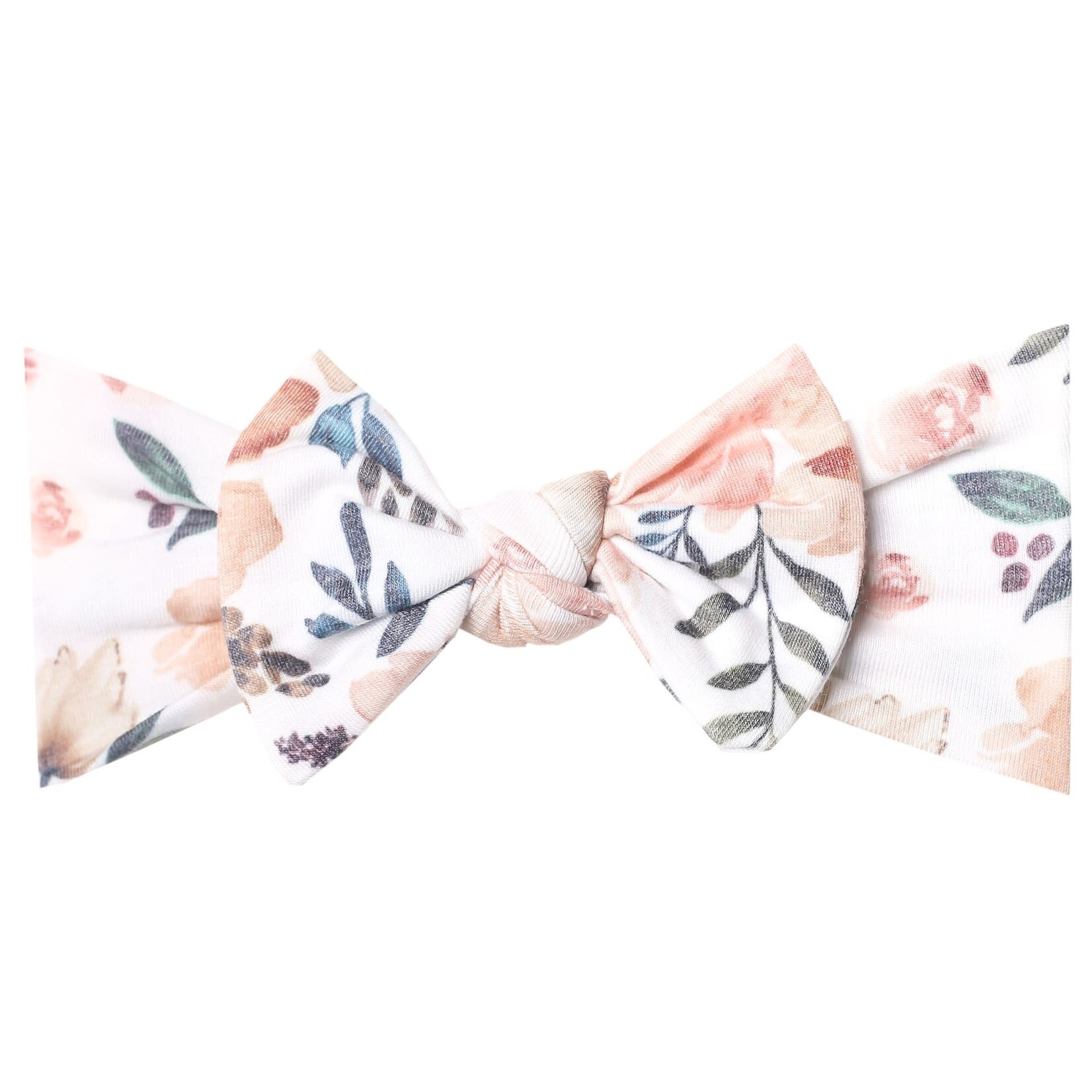 Copper Pearl Knit Headband Bow - Autumn