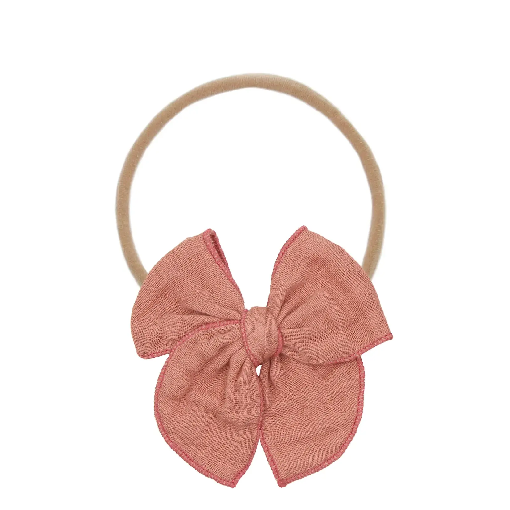 Lou Lou and Company Cloud Muslin Bow Headband - Rose