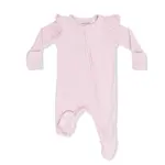 Angel Dear 2 Way Zipper Ruffle Sleeve Footie | Lotus Newborn