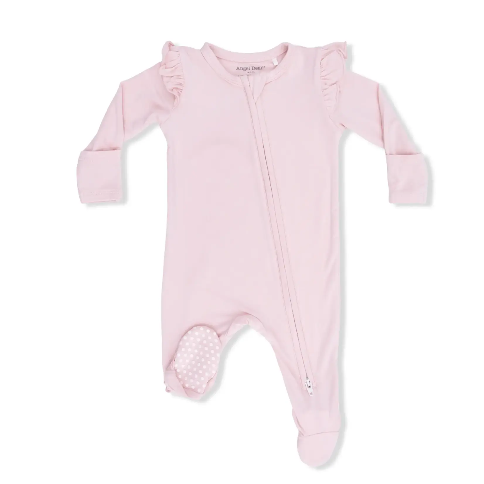 Angel Dear 2 Way Zipper Ruffle Sleeve Footie | Lotus Newborn