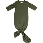Mebie Baby Knot Gown - Olive Bamboo