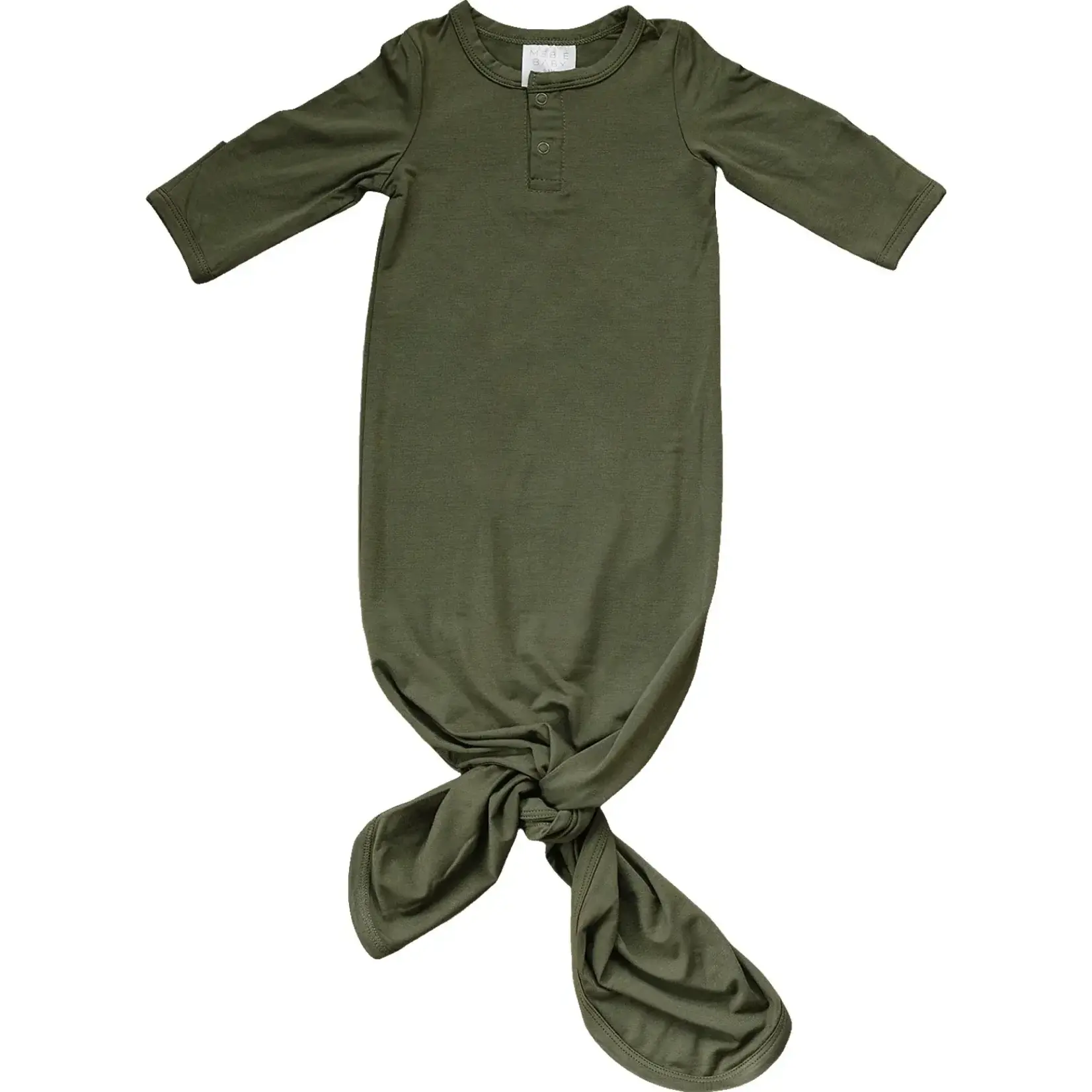 Mebie Baby Knot Gown - Olive Bamboo