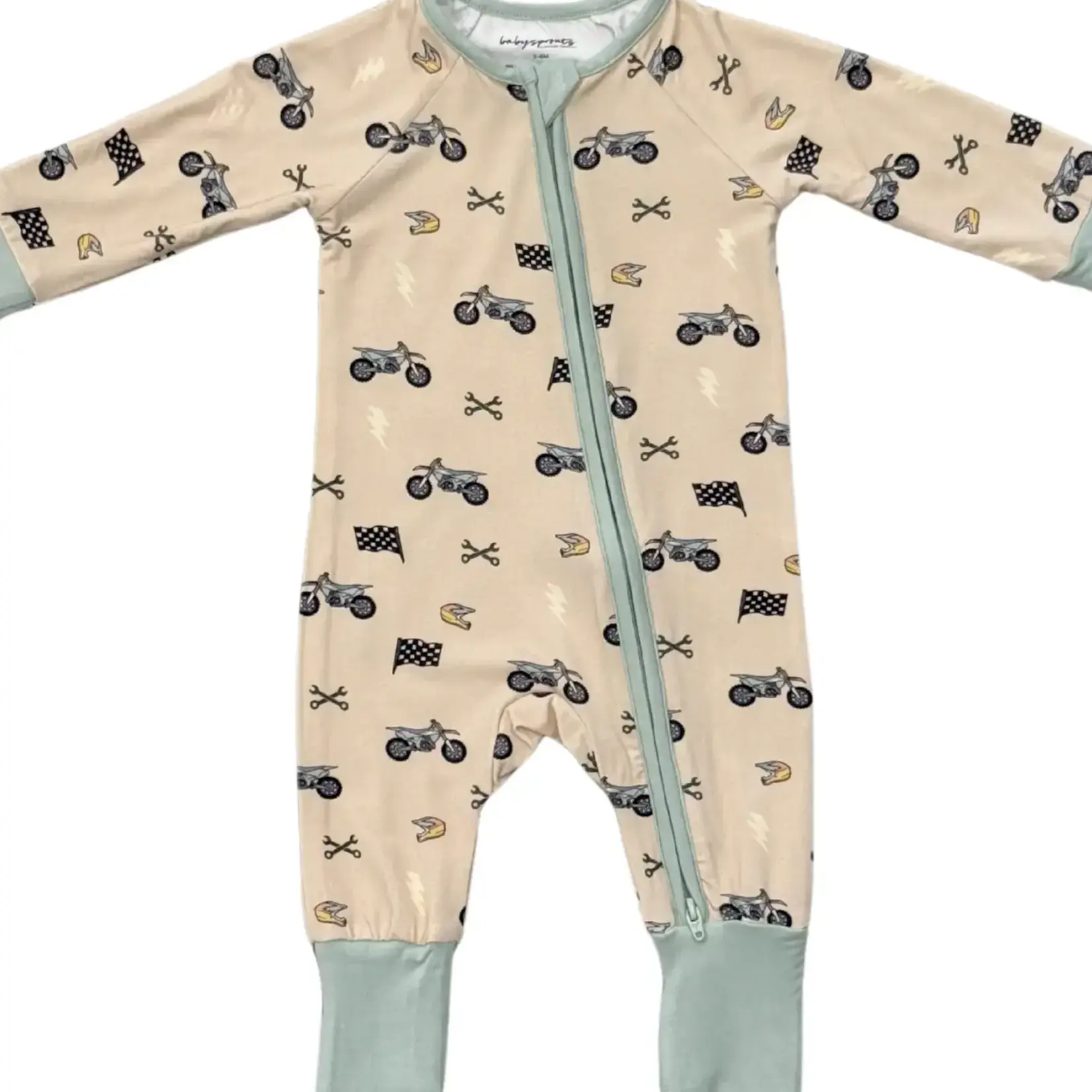 babysprouts clothing company Zip Romper | Dirt Bikes