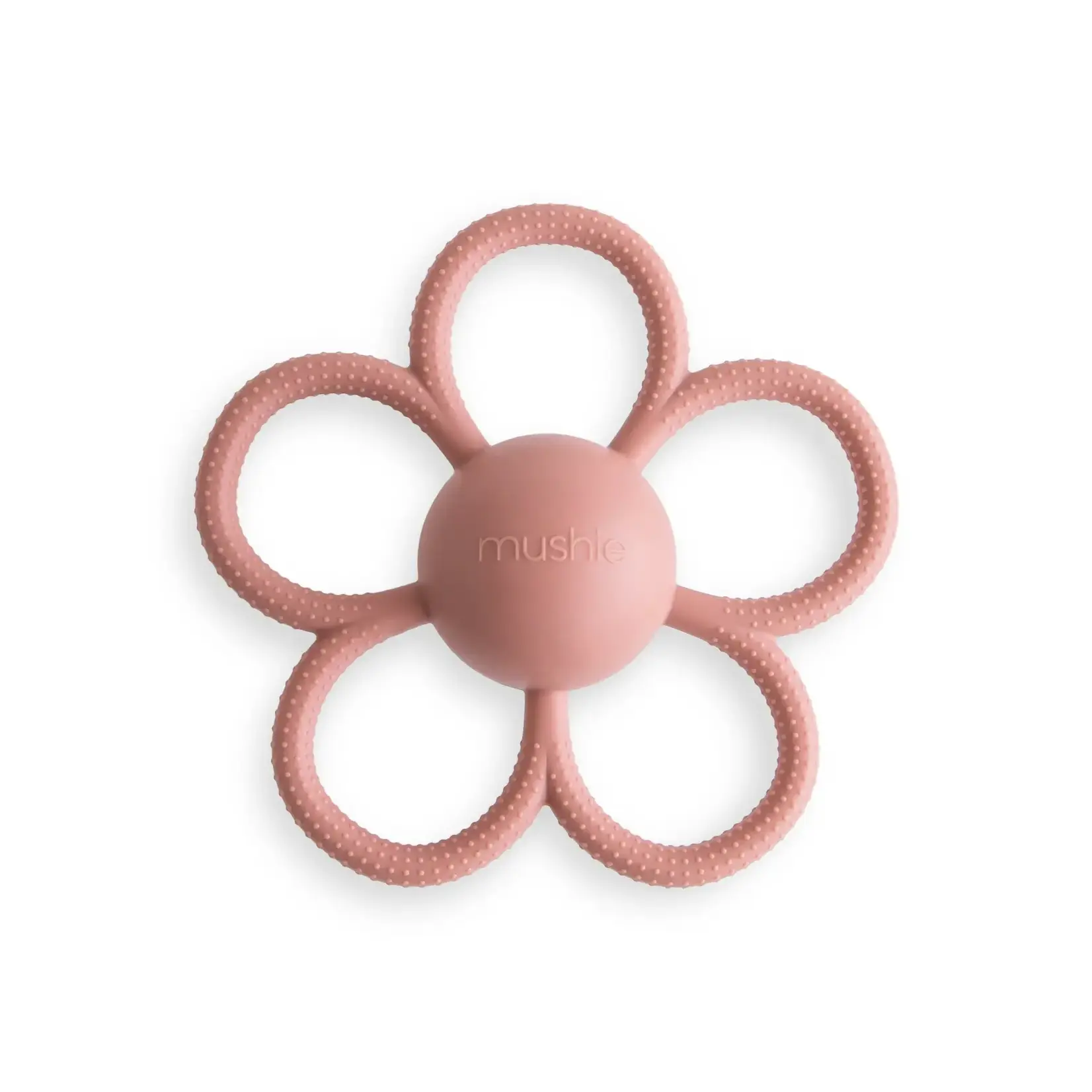 Mushie & Co Daisy Rattle Teether | Dusty Rose