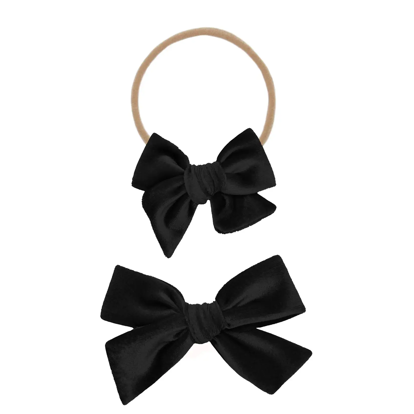 Lou Lou and Company Velvet Bow Headband Small - Black