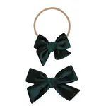 Lou Lou and Company Velvet Bow Headband Small - Emerald