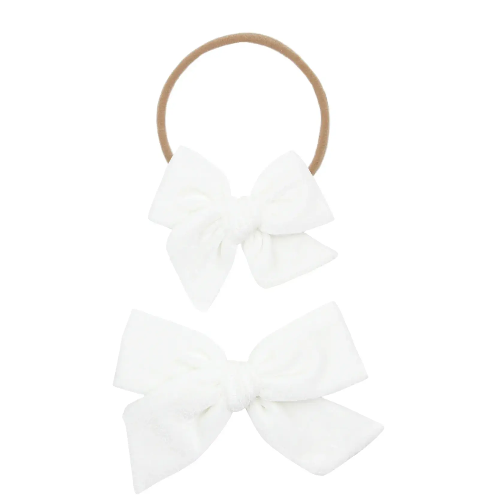 Lou Lou and Company Velvet Bow Headband Small - Ivory