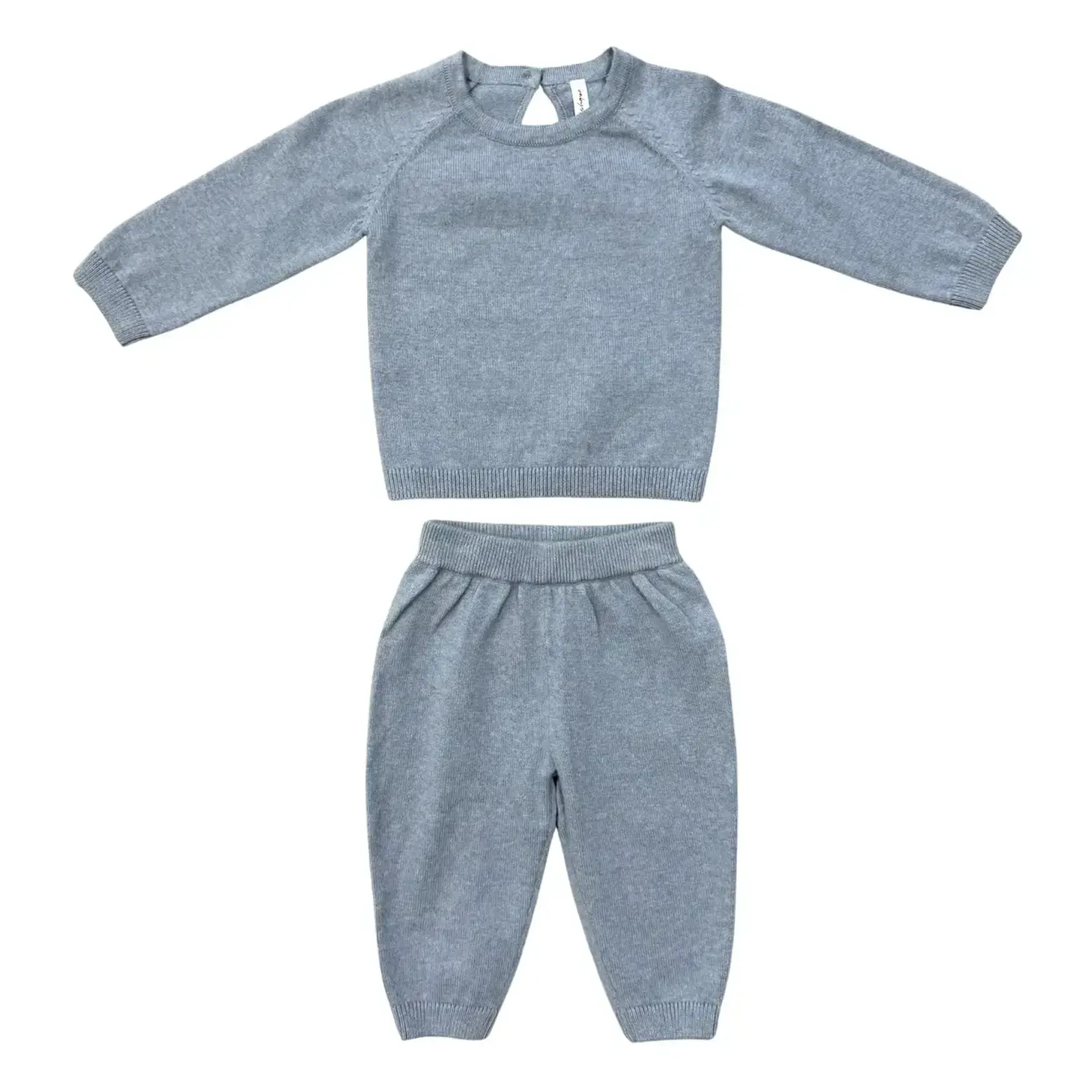 babysprouts clothing company Soft Knit Baby Set | Teal Marble