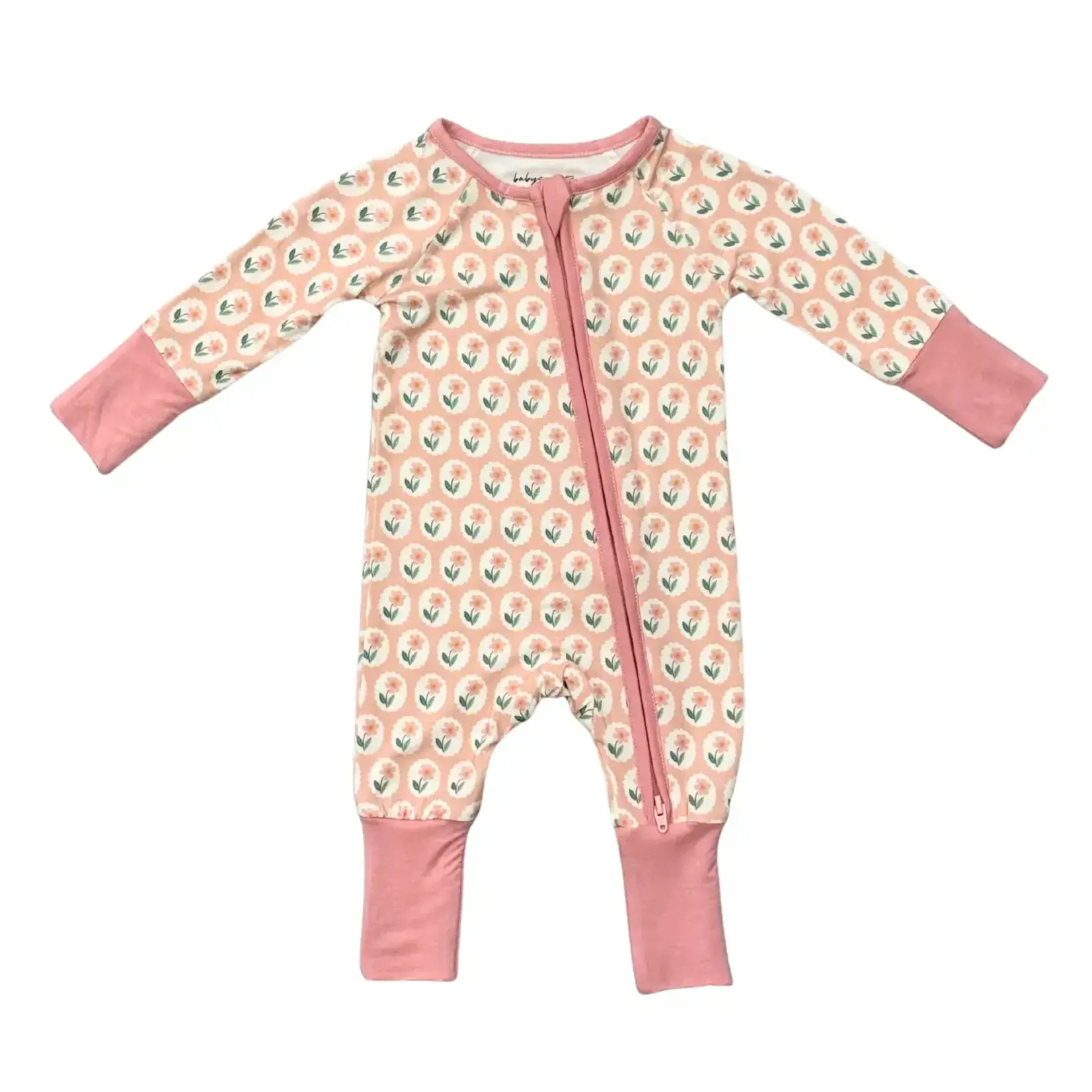 babysprouts clothing company Zip Romper | Framed Flower