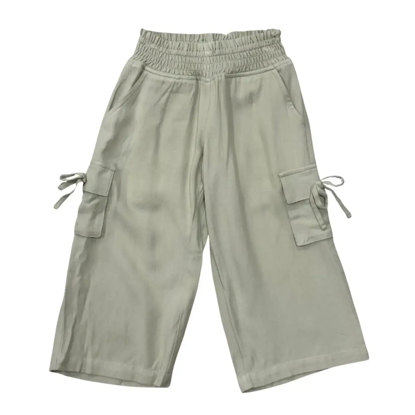 babysprouts clothing company Girl's Wide Leg Cargo Pant | Sage