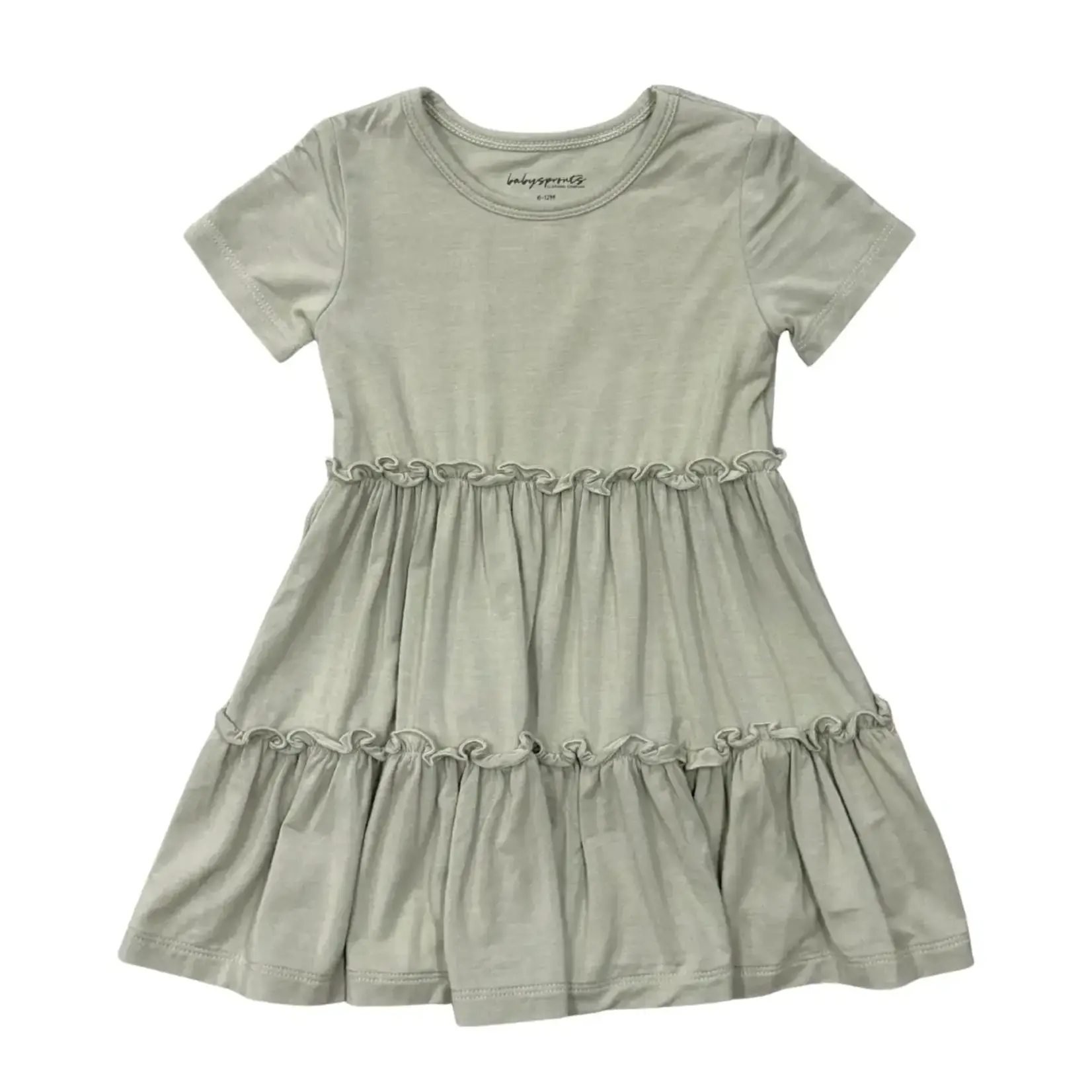 babysprouts clothing company Short Sleeve Double Tiered Dress | Sage