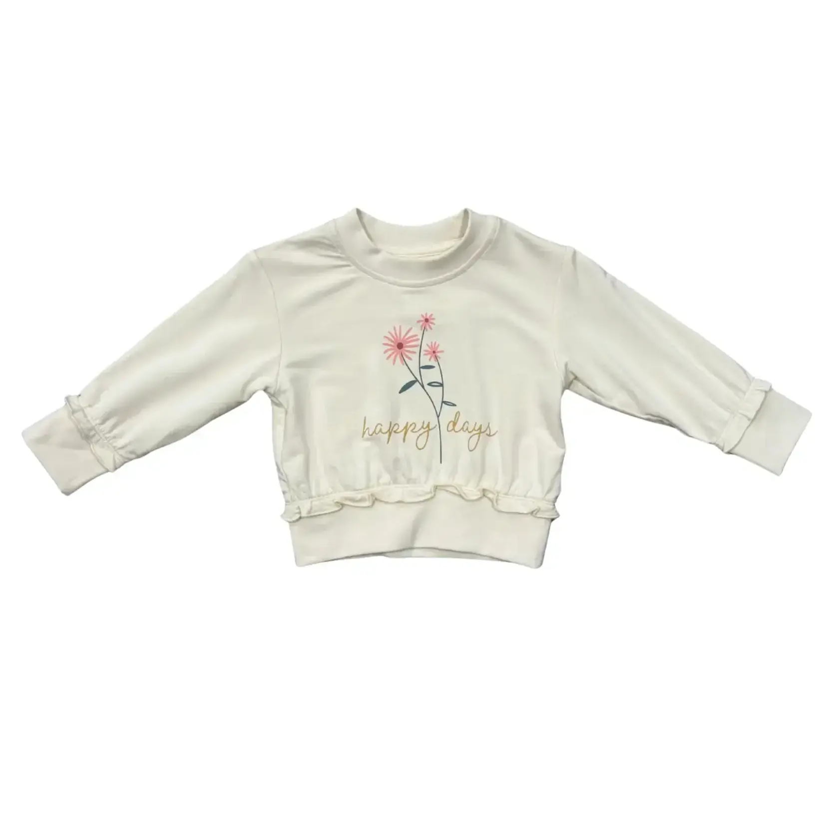 babysprouts clothing company Girl Ruffle Hem Sweatshirt | Happy Days