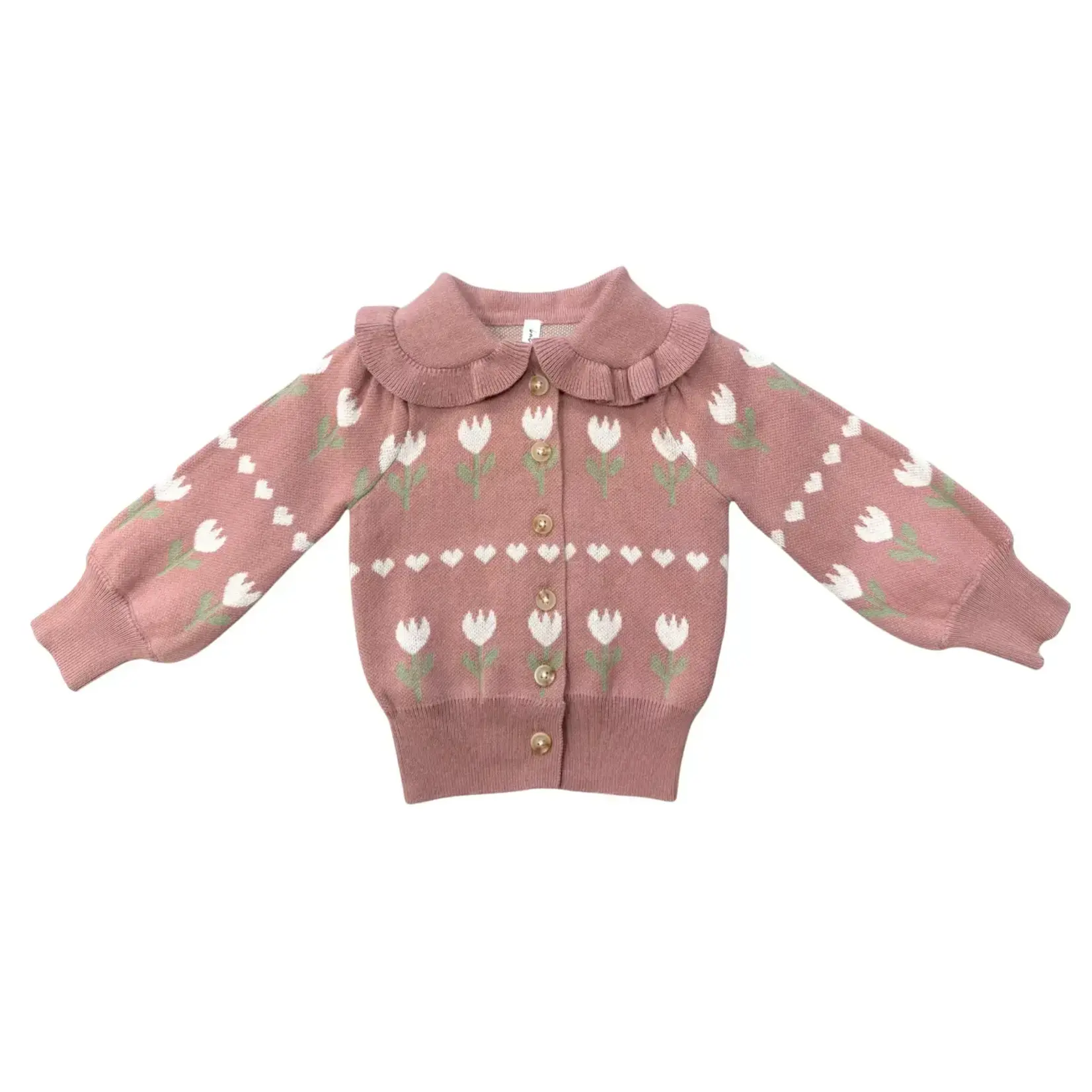 babysprouts clothing company Baby Knit Cardigan | Tulip Heart Intarsia