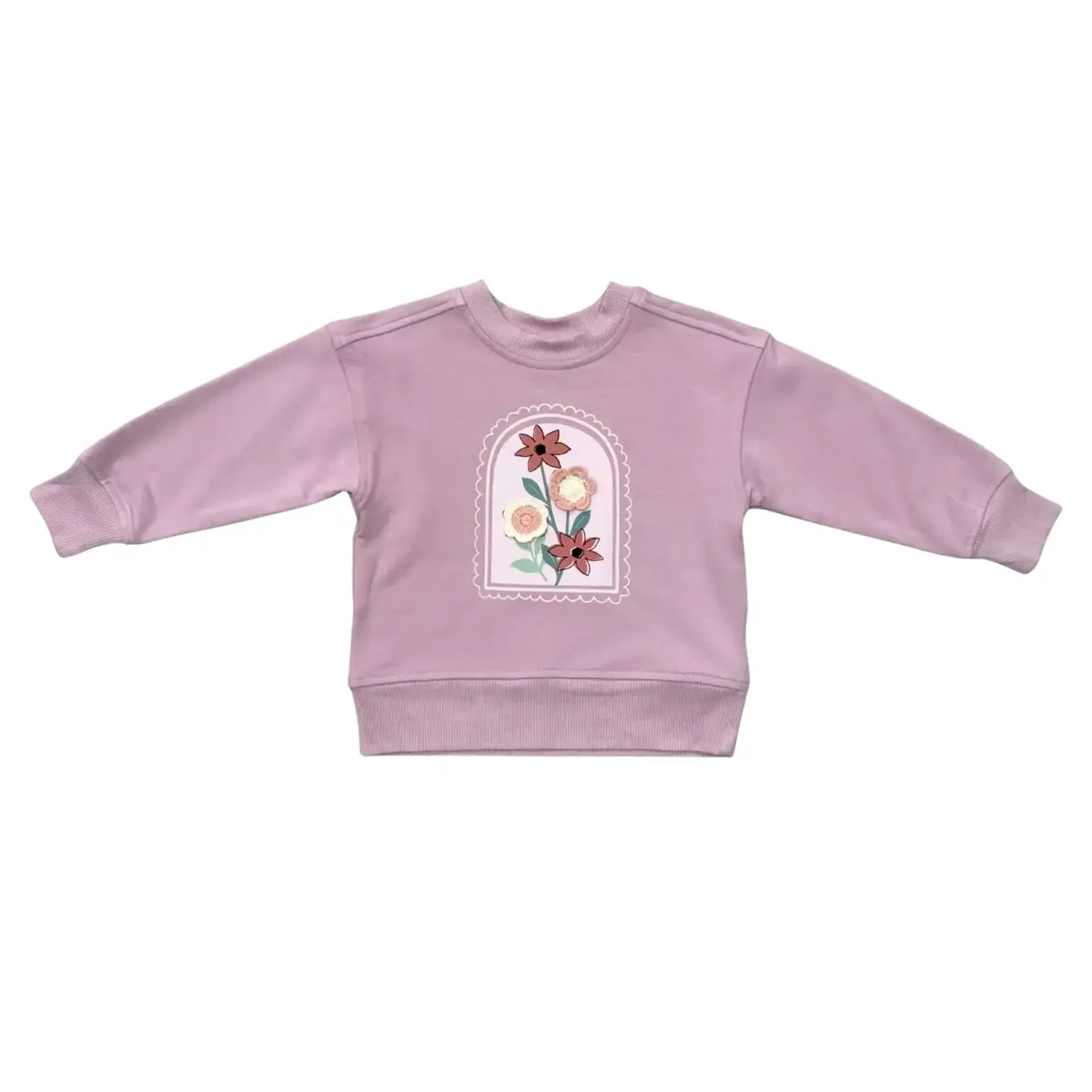babysprouts clothing company Boxy Sweatshirt | Crochet Flower