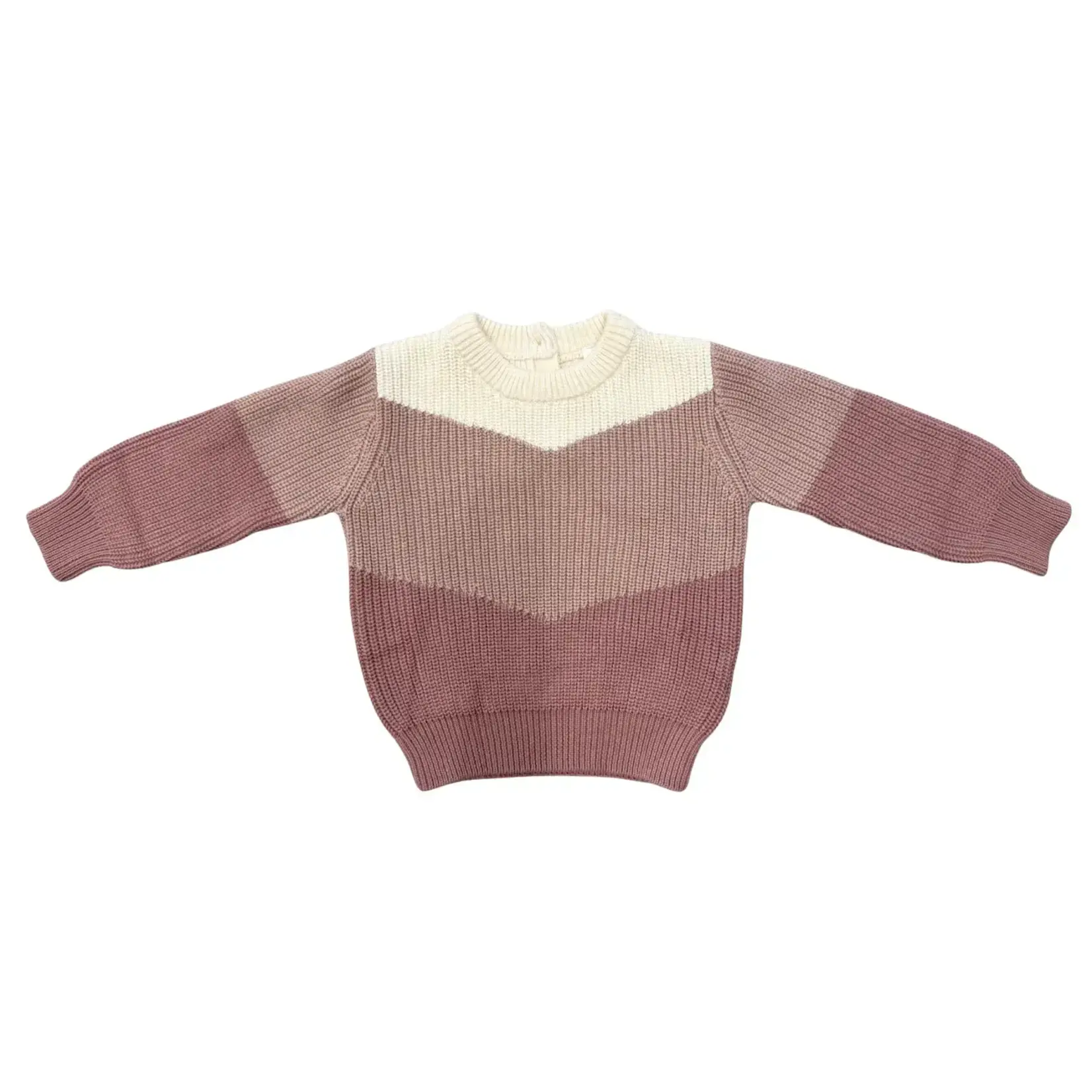 babysprouts clothing company Colorblock Knit Sweater |  Light Pink