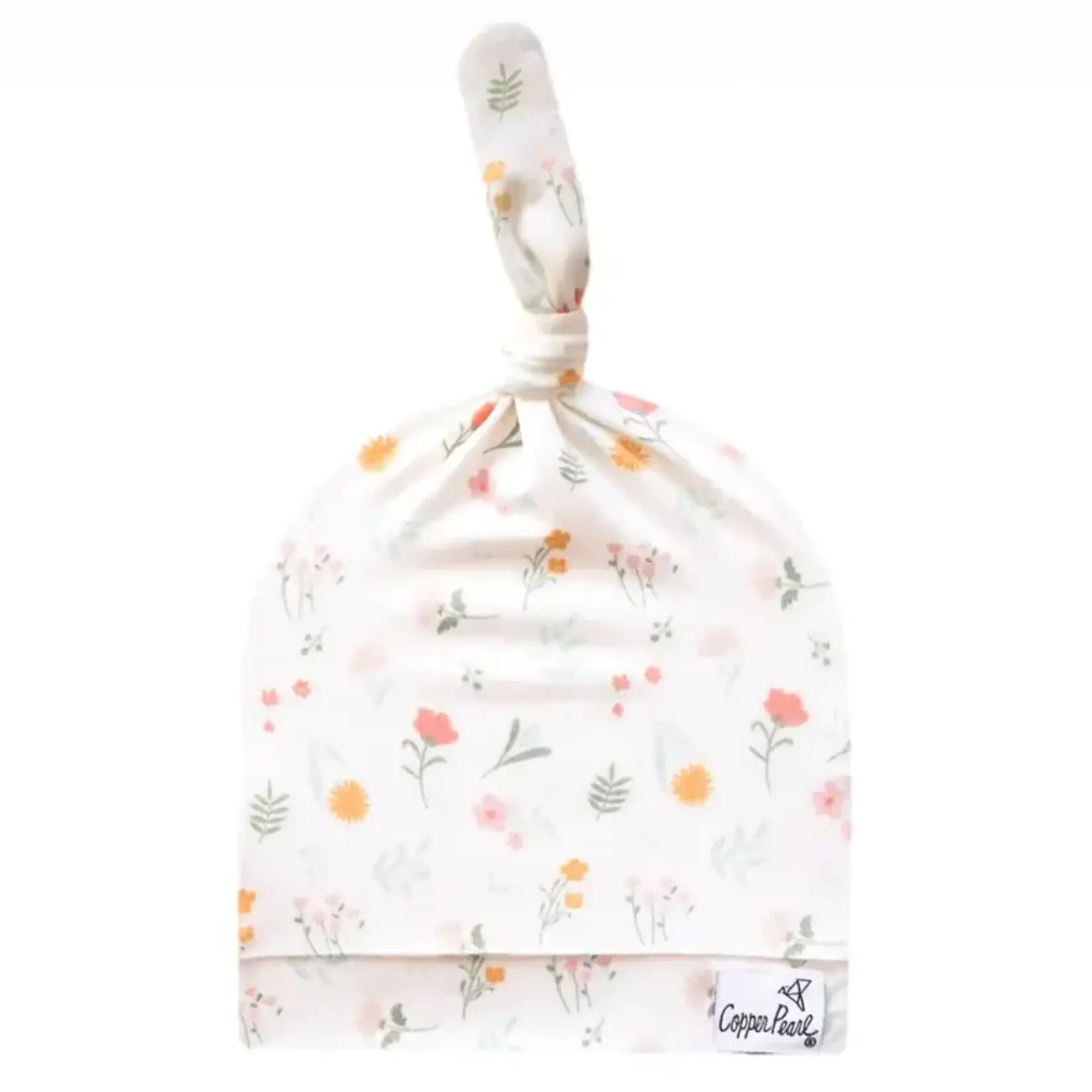 Copper Pearl Top Knot Hat 0-4M - Mabel