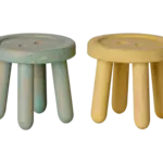 Maileg PRE-ORDER: Maileg Stool Set, Mouse - Mint/Light yellow