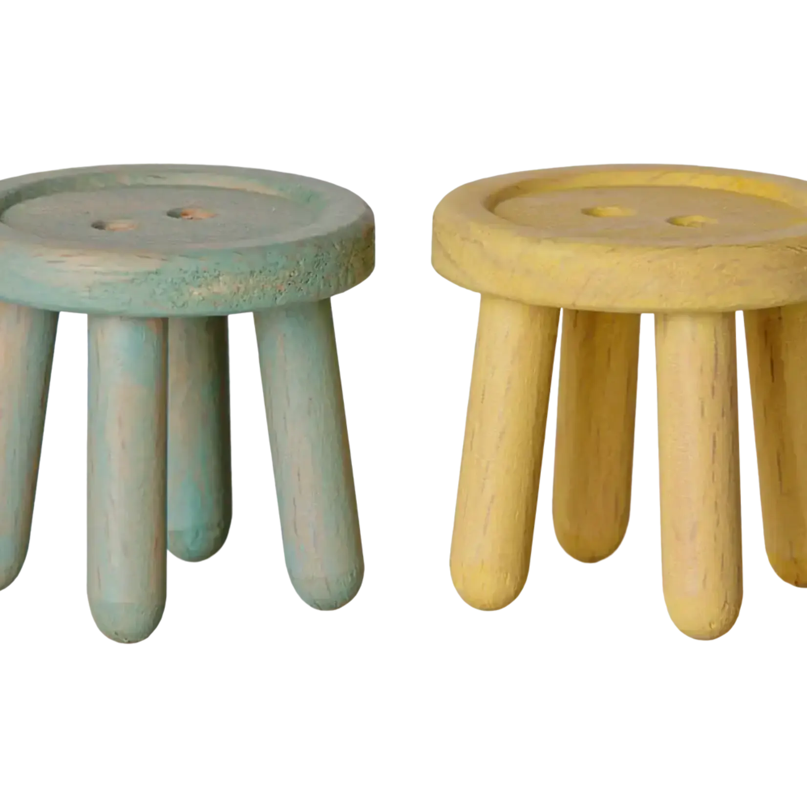 Maileg PRE-ORDER: Maileg Stool Set, Mouse - Mint/Light yellow