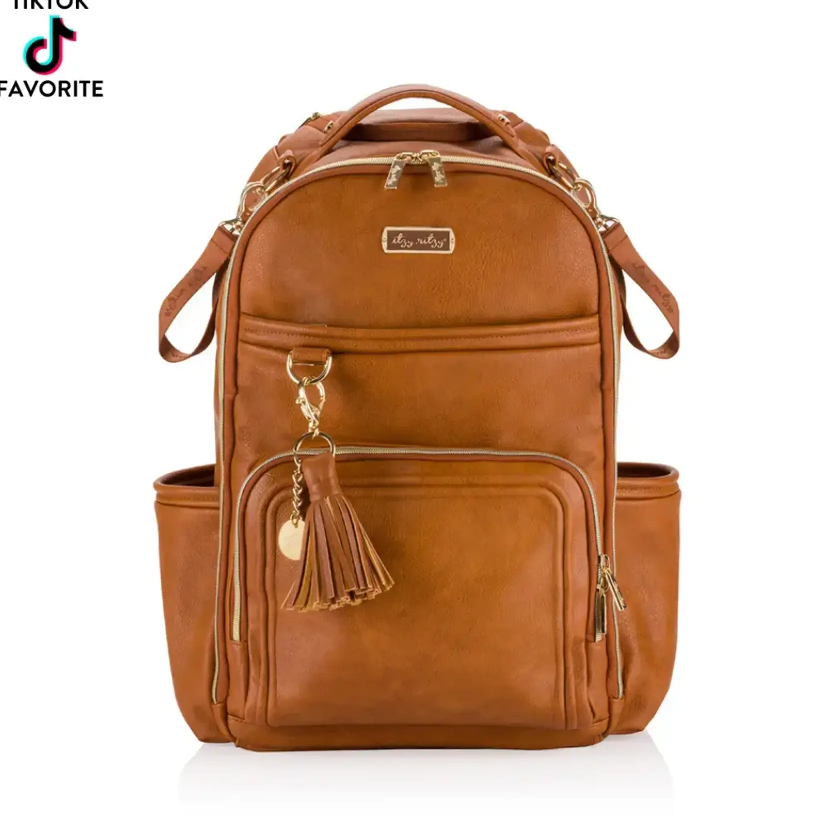 Itzy Ritzy Boss Plus Backpack Diaper Bag | Cognac .