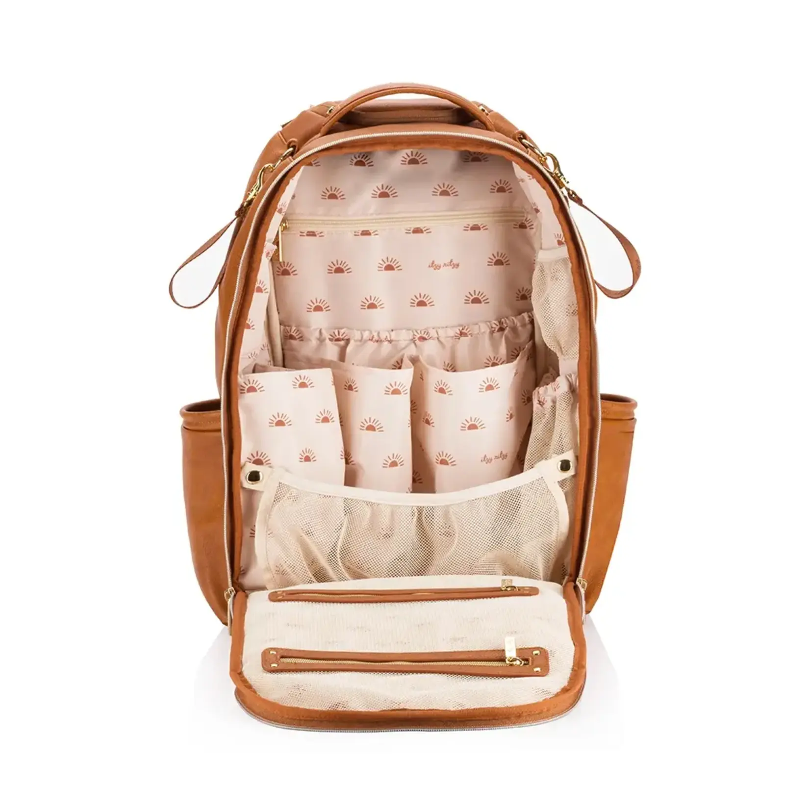 Itzy Ritzy Boss Plus Backpack Diaper Bag | Cognac .