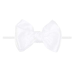 Baby Bling Bows Satin Fab Skinny Bow Headband- White