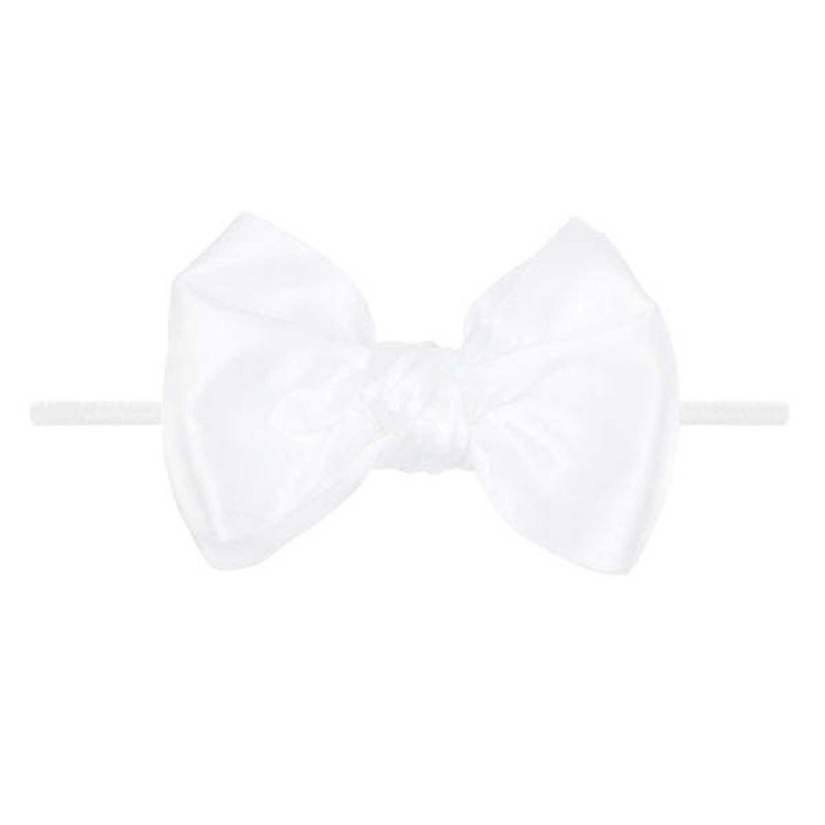 Baby Bling Bows Satin Fab Skinny Bow Headband- White