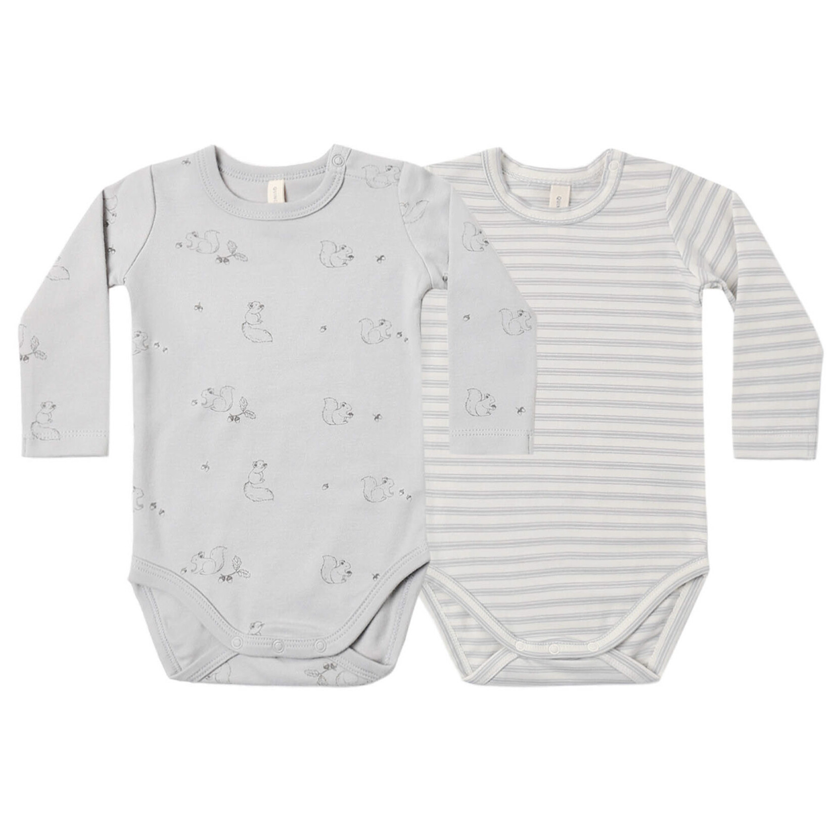 Quincy Mae Jersey Bodysuits, 2-Pack | Squirrel, Cloud Stripe