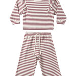 Quincy Mae Ruffle Cozy Set | Mulberry Stripe