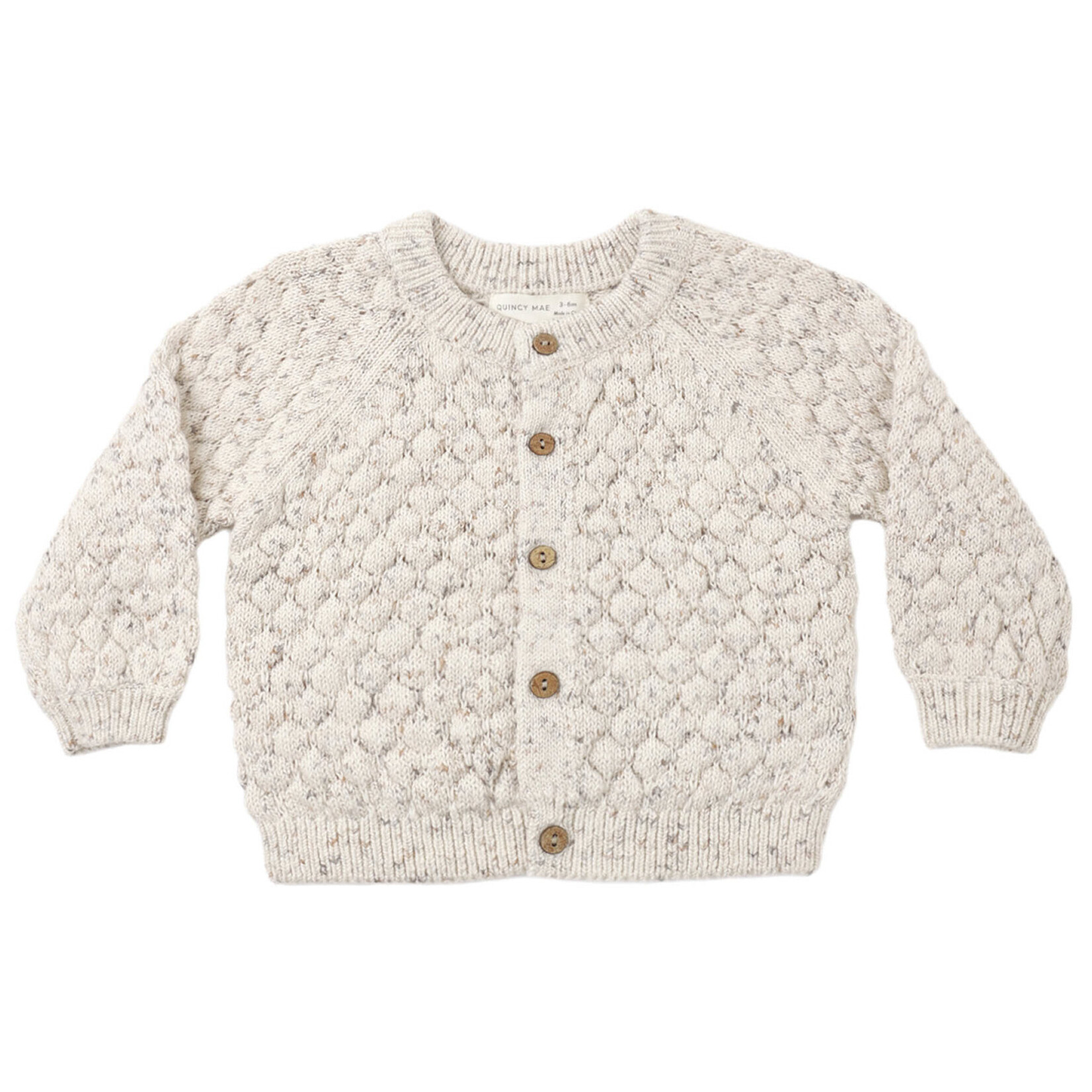 Quincy Mae Bubble Knit Cardigan | Natural Confetti
