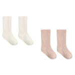 Quincy Mae Sock Set | Natural, Dusty Rose