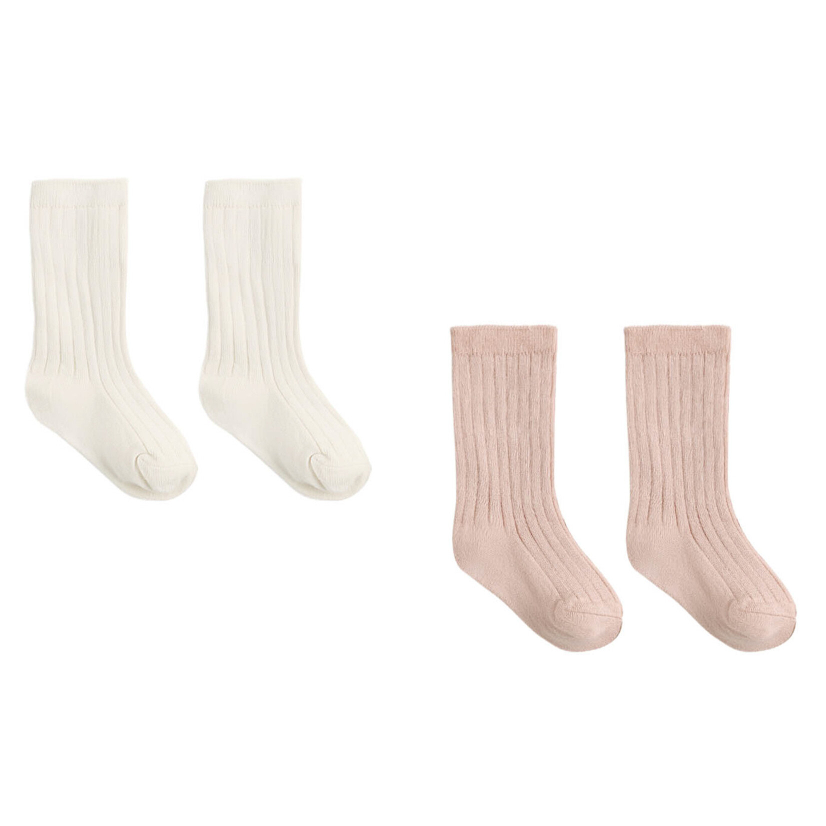 Quincy Mae Sock Set | Natural, Dusty Rose