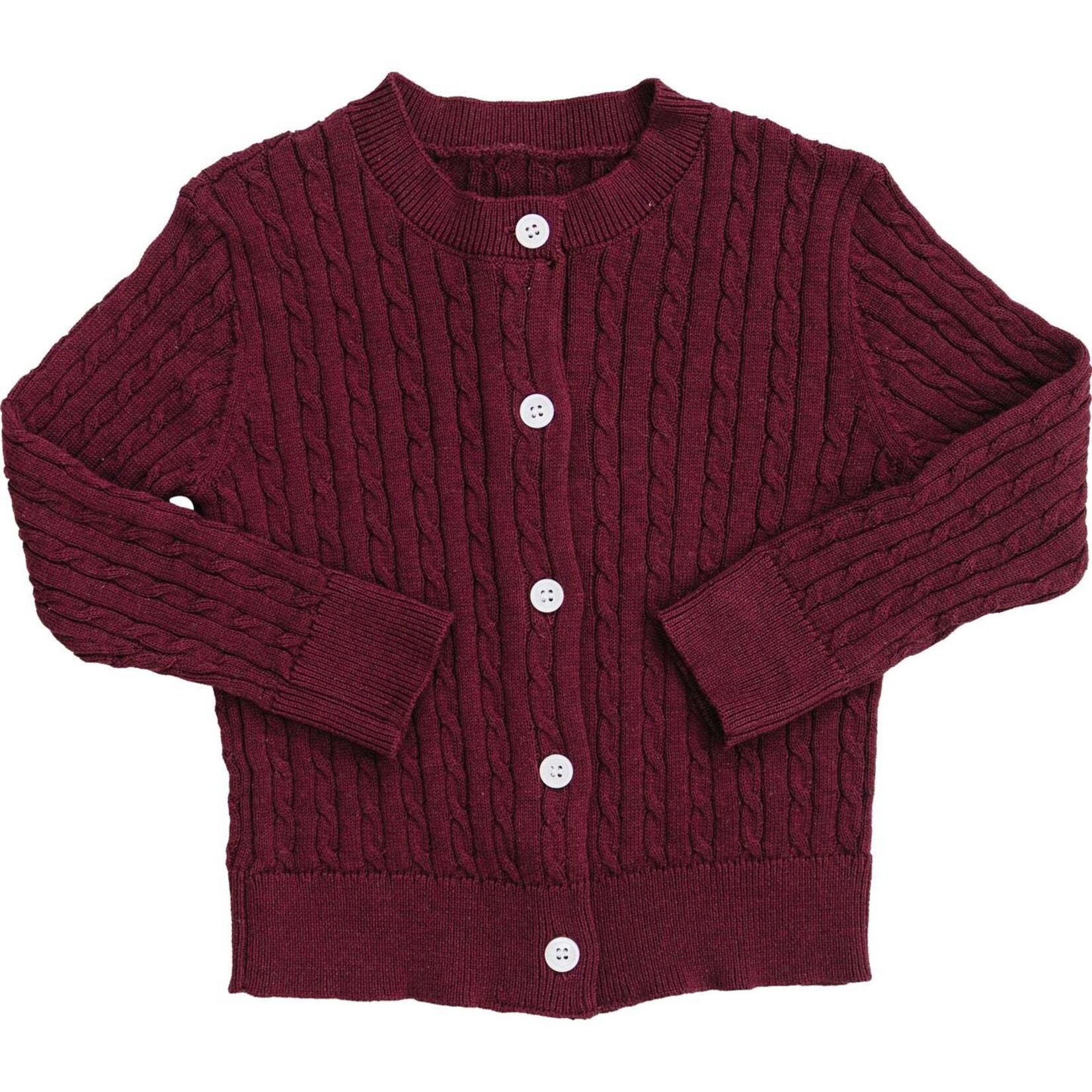 Mebie Baby Cable Knit Cardigan | Burgundy