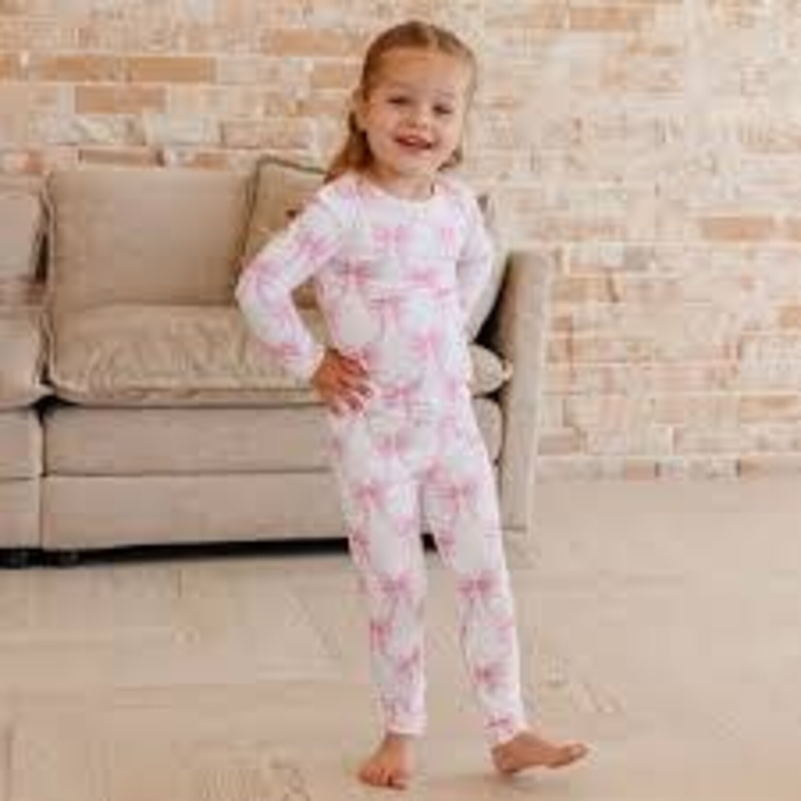 Copper Pearl 2pc L/S Bamboo Pajama Set - Bow My Gosh