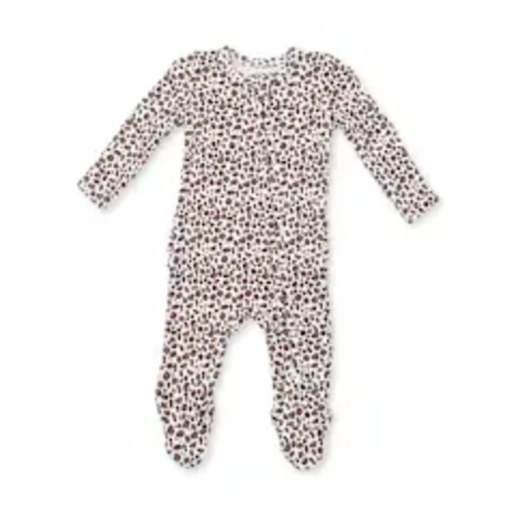 Angel Dear 2 Way Zipper Ruffle Footie | Leopard Rib