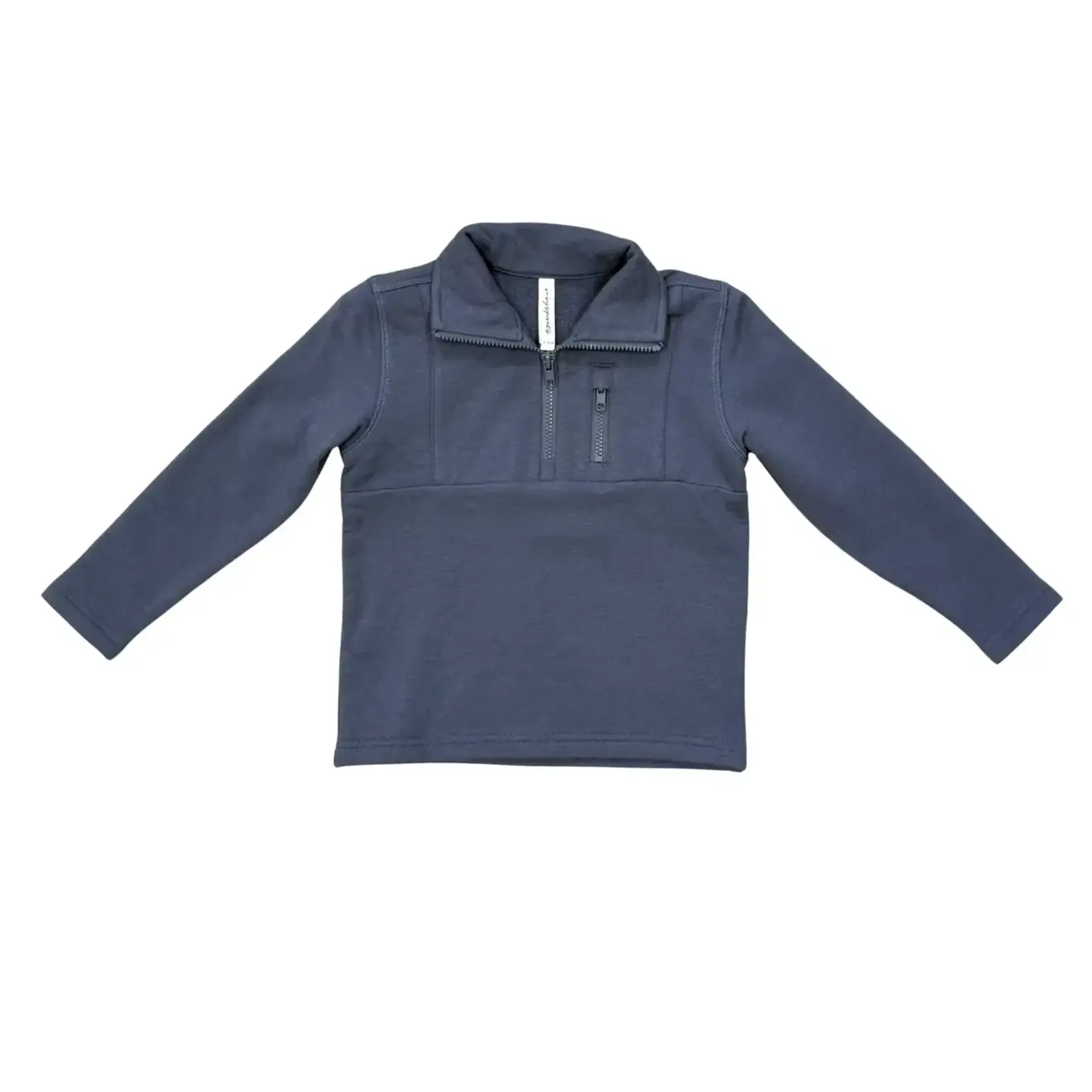 babysprouts clothing company Boys 3/4 Fleece Zip Sweatshirt |  Nightfall Blue