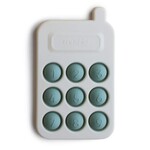 Mushie & Co Phone Press Toy Cambridge Blue x